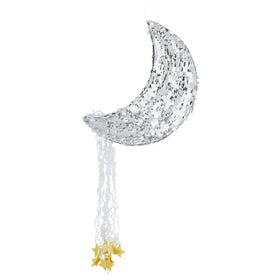 Juvale moon pinata crescent with silver foil for a shimmering centerpiece
