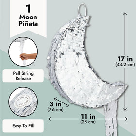 Juvale moon pinata top opening for easy candy filling