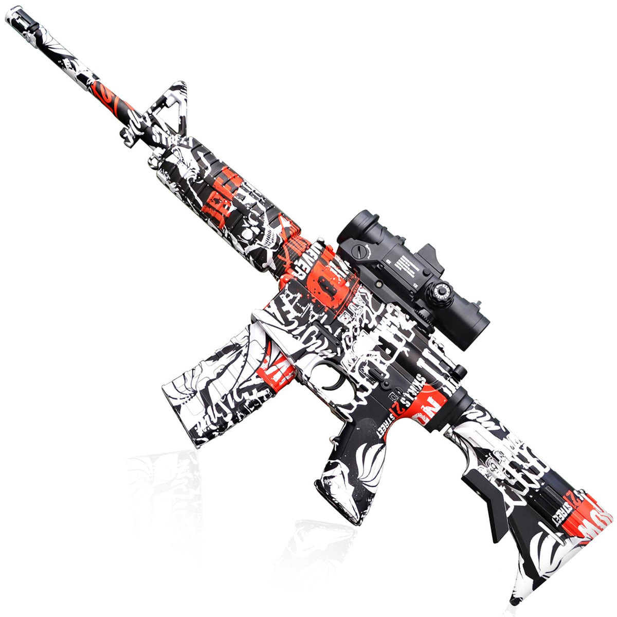 JUWANO full auto outdoor games red box ready for family play and easy setup.