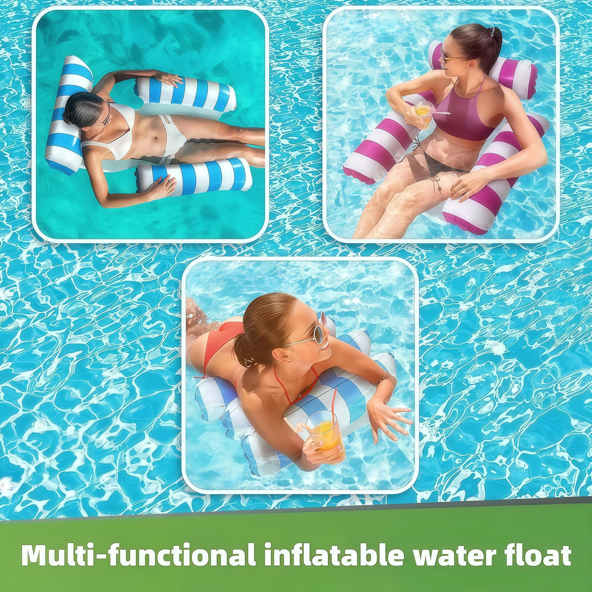 JUXIAO inflatable pool float chair offering relaxed water seating.