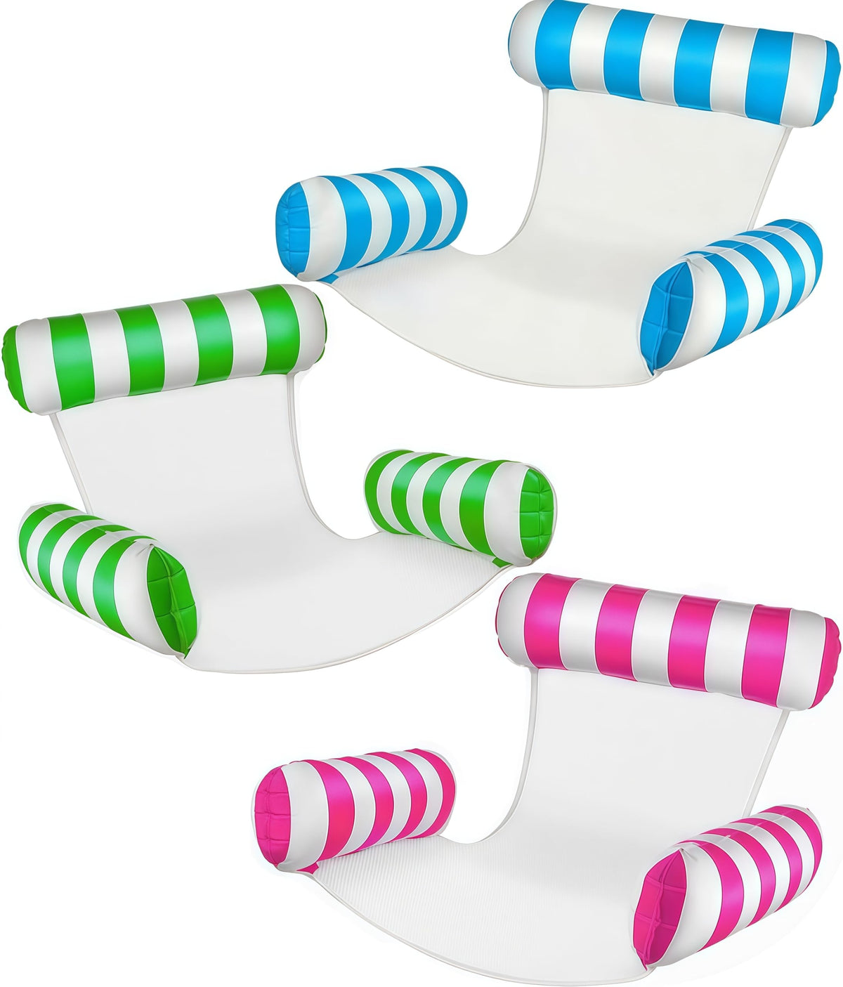 JUXIAO 3-pack pool floats with hammock mode for sunny days.
