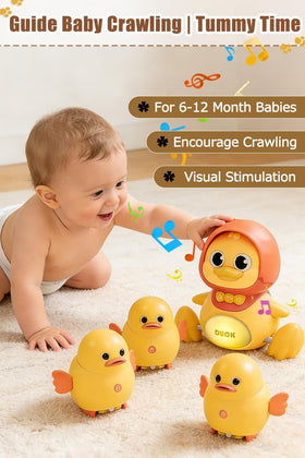 JUYEE mama-duck-and-babies-magnetic-train promotes cooperative play and crawling routines.