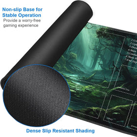JVGFYNKL artwork on playmat enhances immersion during fantasy card battles.