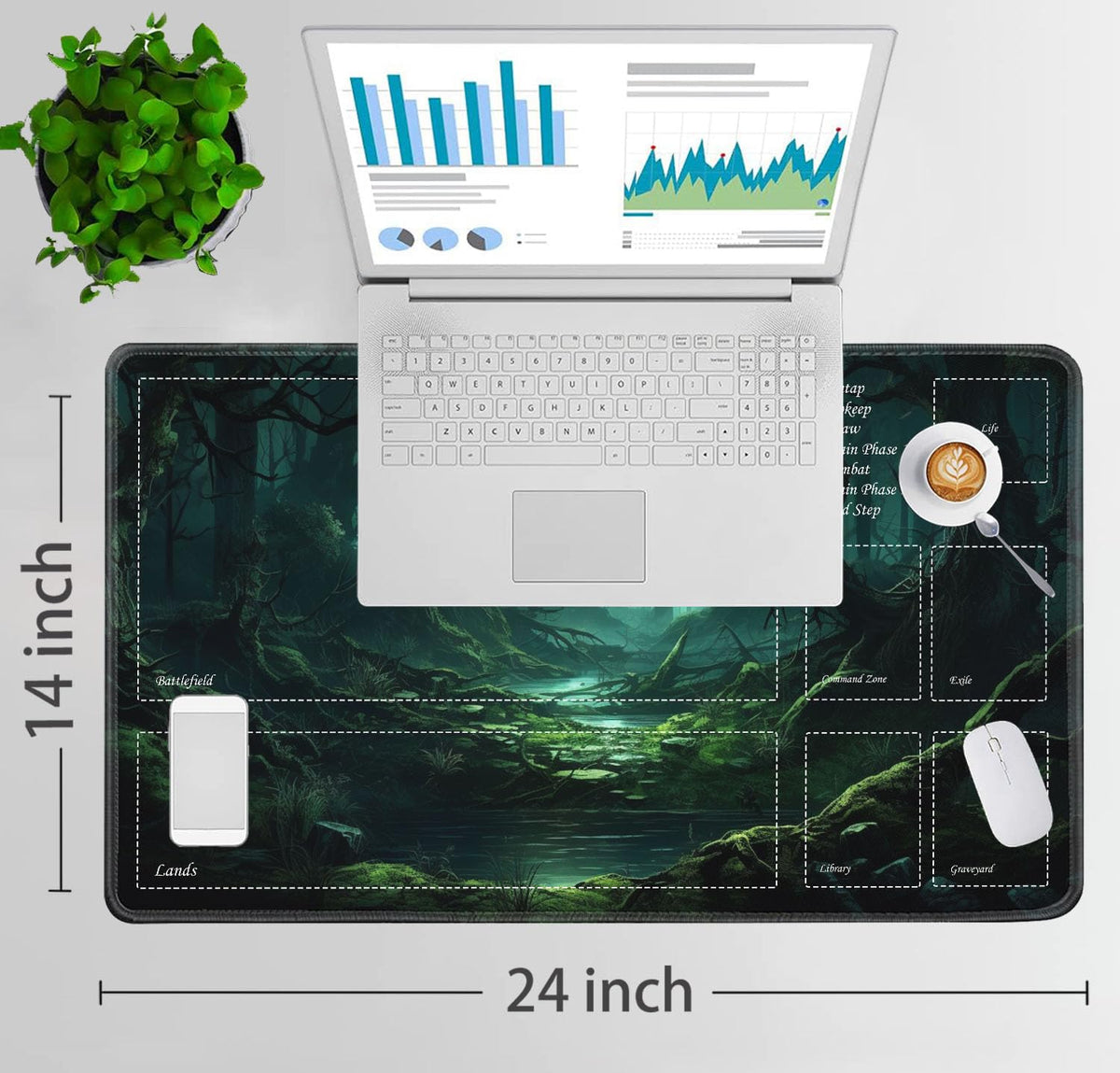 JVGFYNKL MTG playmat with drawstring pouch for easy transport and protection.