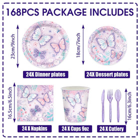 JVORFDG purple butterfly napkins add colorful ambiance and easy cleanup.