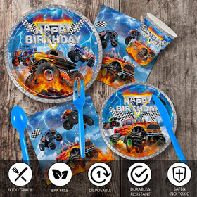 JVORFDG Monster Truck napkins 24pc absorb spills and keep hands clean.