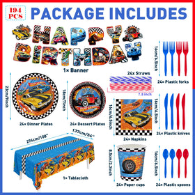 JVORFDG race car 7 inch dessert plates for treats