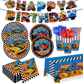 JVORFDG race car 9 inch plates for sturdy party servings
