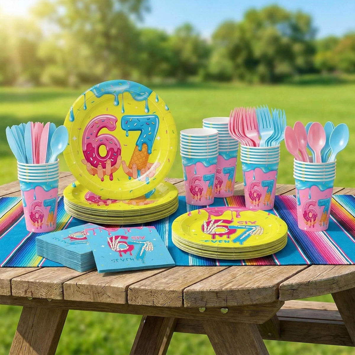 JVORFDG skeleton hand design: trendy accent for a modern kids' party look.