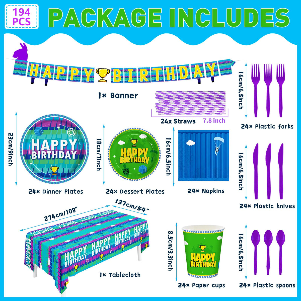 JVORFDG video game plates 7-inch for dessert servings and festive table setup.
