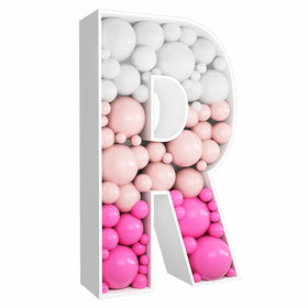 JW Passion 3ft mosaic balloon frame letter R assembly to create a striking party backdrop
