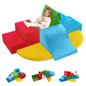JWPEHOE foam climbing blocks in bright colors for toddlers.