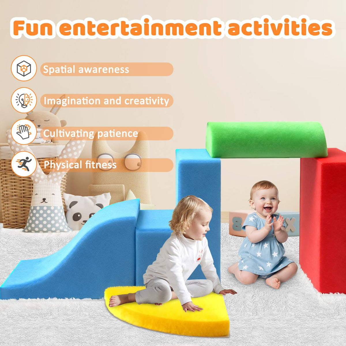 JWPEHOE high-density foam blocks provide safe cushioned play.