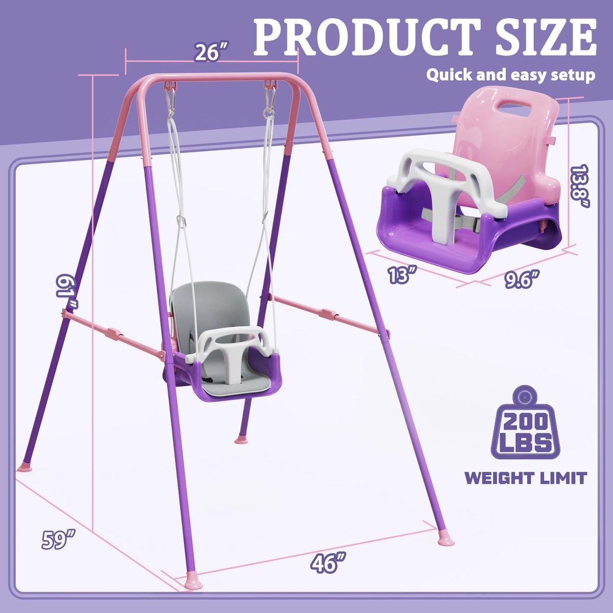 JWPEHOE happy child enjoying backyard play with a 2-in-1 swing