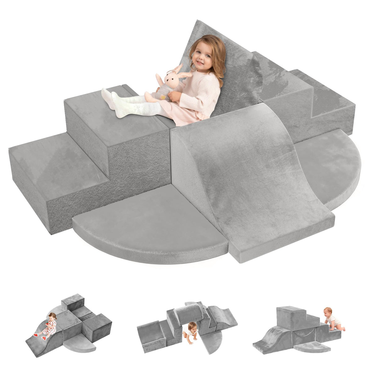 JWPEHOE toddler climbing blocks feature six shapes for imaginative indoor play and skill building.