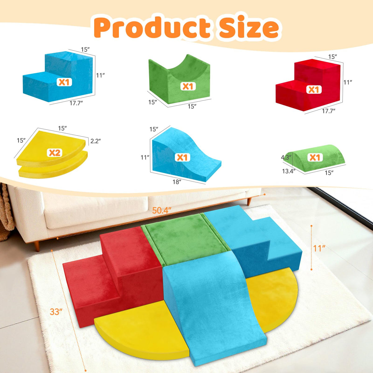 JWPEHOE compact design stacks for tidy storage after play.