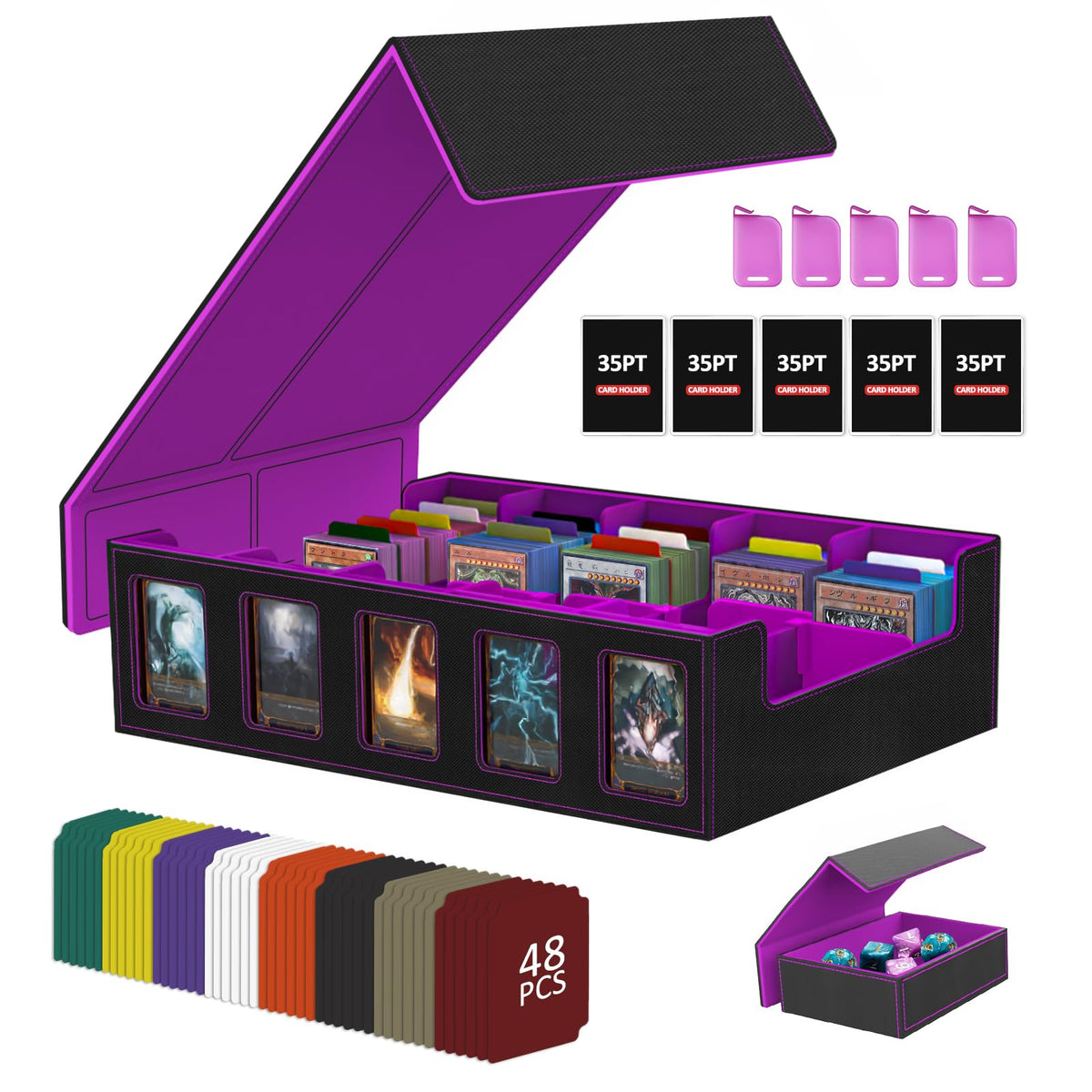 JWPEHOE display-window storage box shows your deck securely for easy browsing