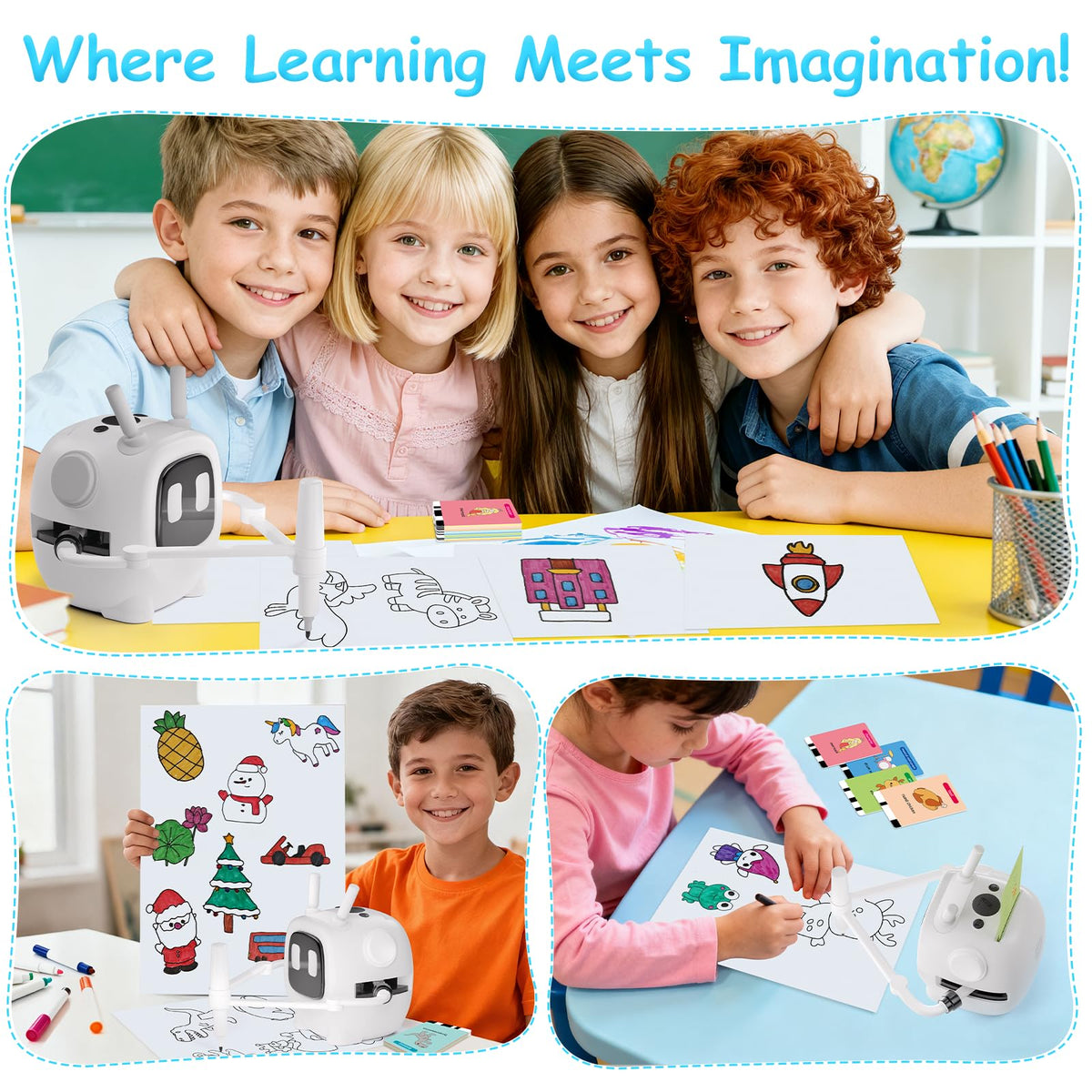 JXJXQU drawing robot helps kids develop fine motor skills.