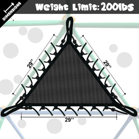 JYGOPLA net chair elastic rope and Teslin webbing detail for safety.
