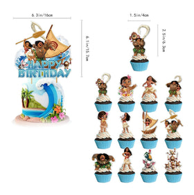 JYHFY Moana cake toppers and tablecloth enhance treats