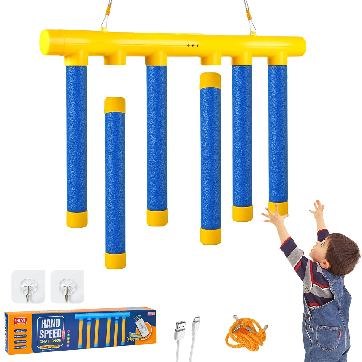 JYHZMJ Reflex Drop Sticks game setup highlighting compact, portable design for on-the-go play.