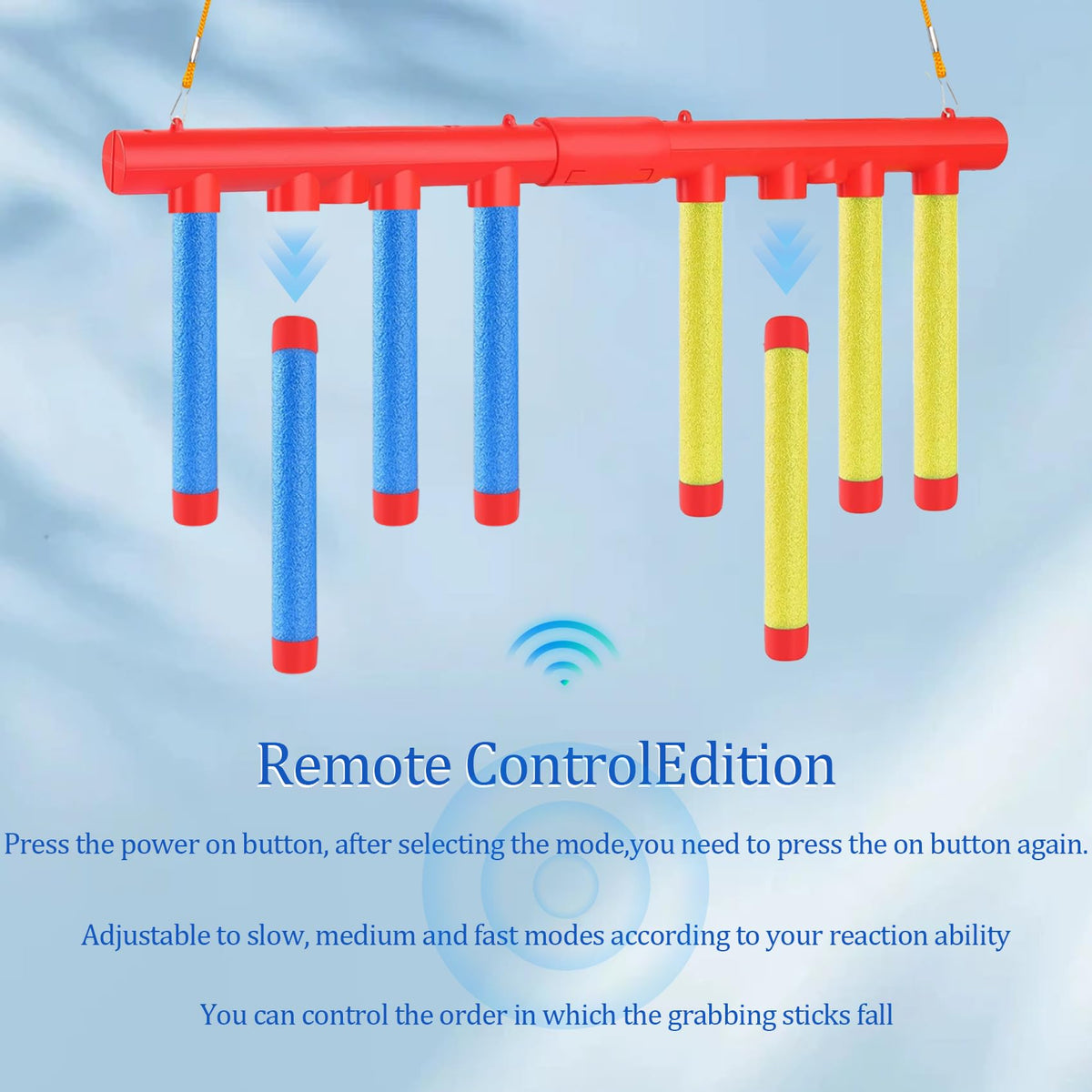 JYHZMJ Reflex Drop Sticks two-player mode for competitive family play.