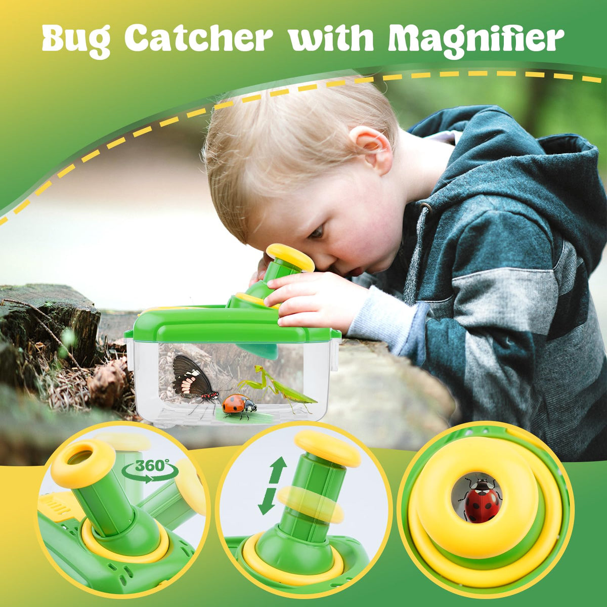 JYNTERPLAY butterfly net and tweezers for catching diverse insects