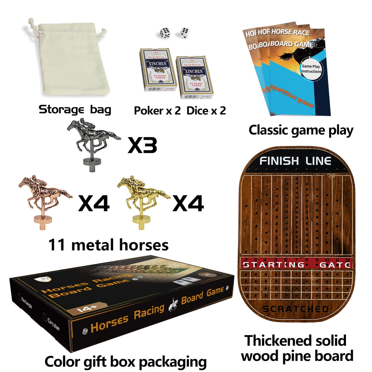 Jyquorp dice for fast moves and easy scoring during races