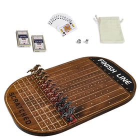 Jyquorp rustic brown finish enhances game shelf appeal
