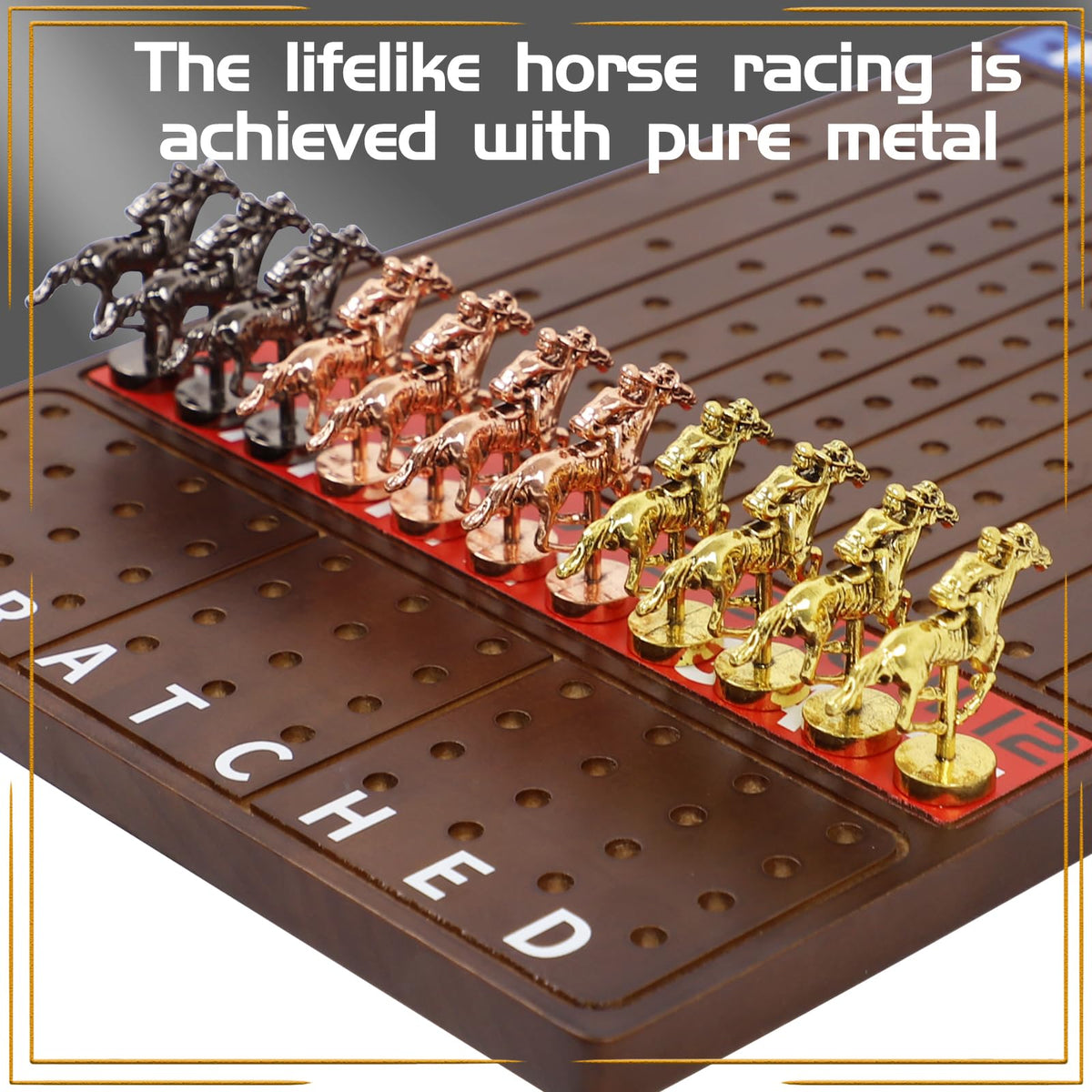 Jyquorp Metal Horse Race: 11 premium metal horses for durable play.