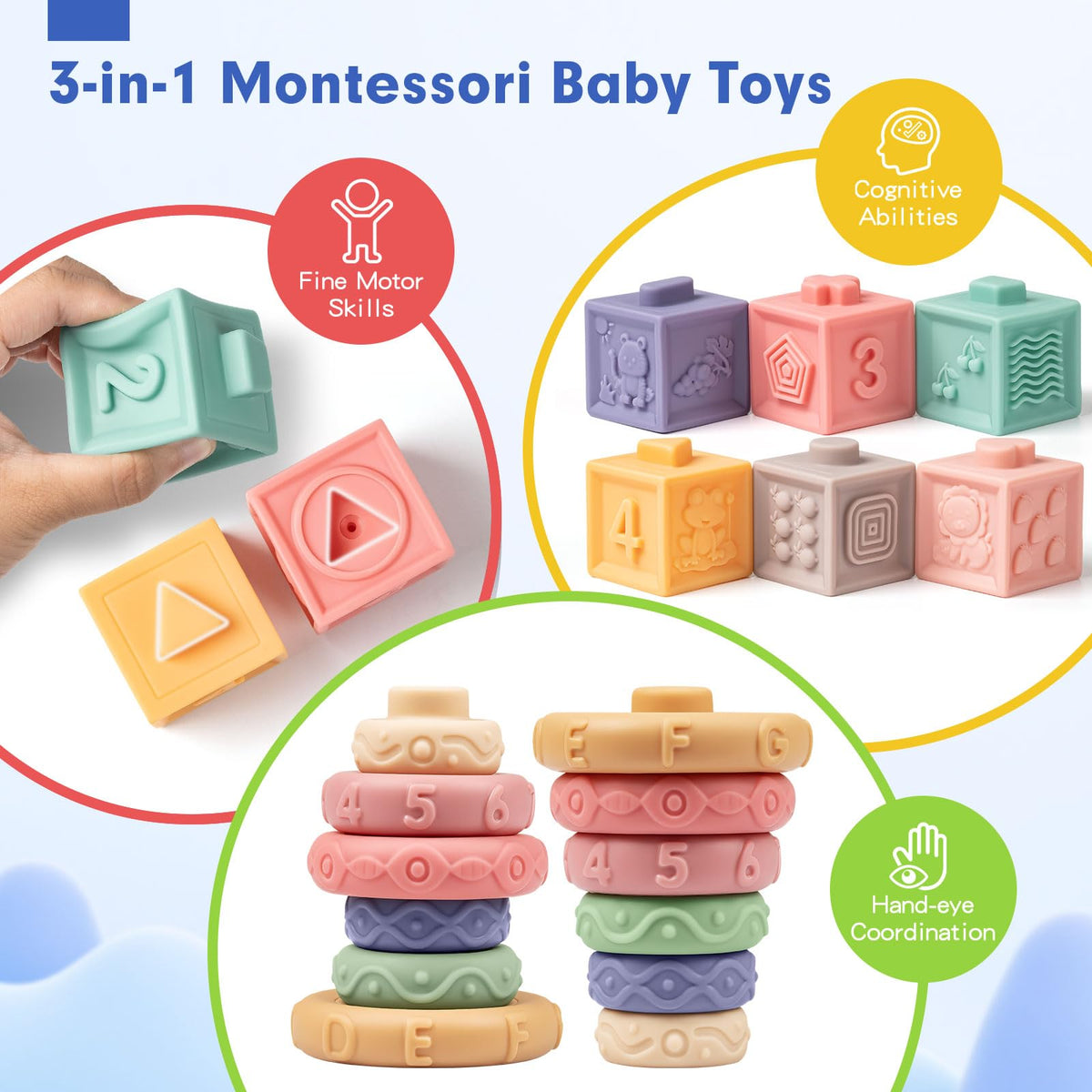 Jyusmile atomic teether twelve textured chew points provide safe teething relief.