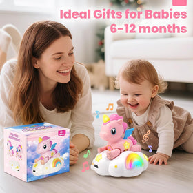 Jyusmile baby tummy time learning play supports sensory engagement with music and lights.