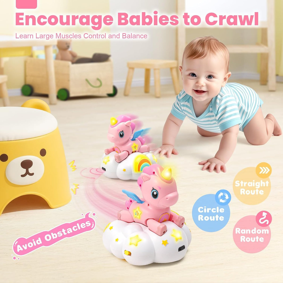 Jyusmile crawling paths circle straight and random encourage movement and curiosity.