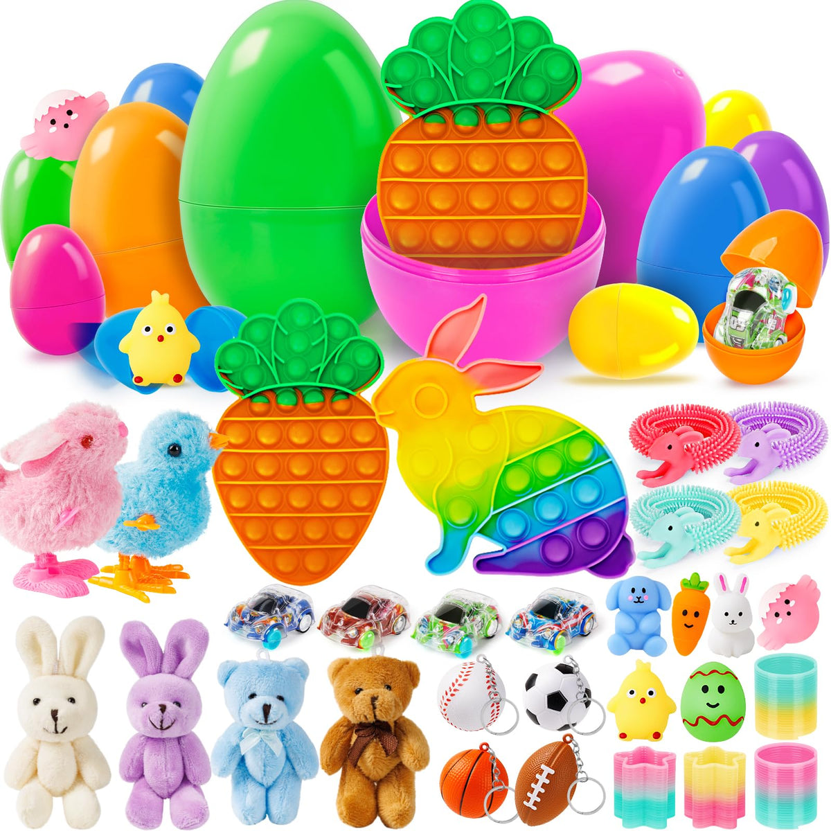 Jyusmile mixed-size Easter eggs for a dynamic hunt experience.