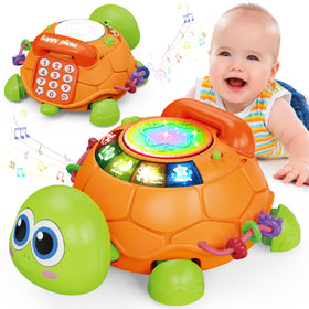 Jyusmile musical turtle toy with lights enhances early learning during play