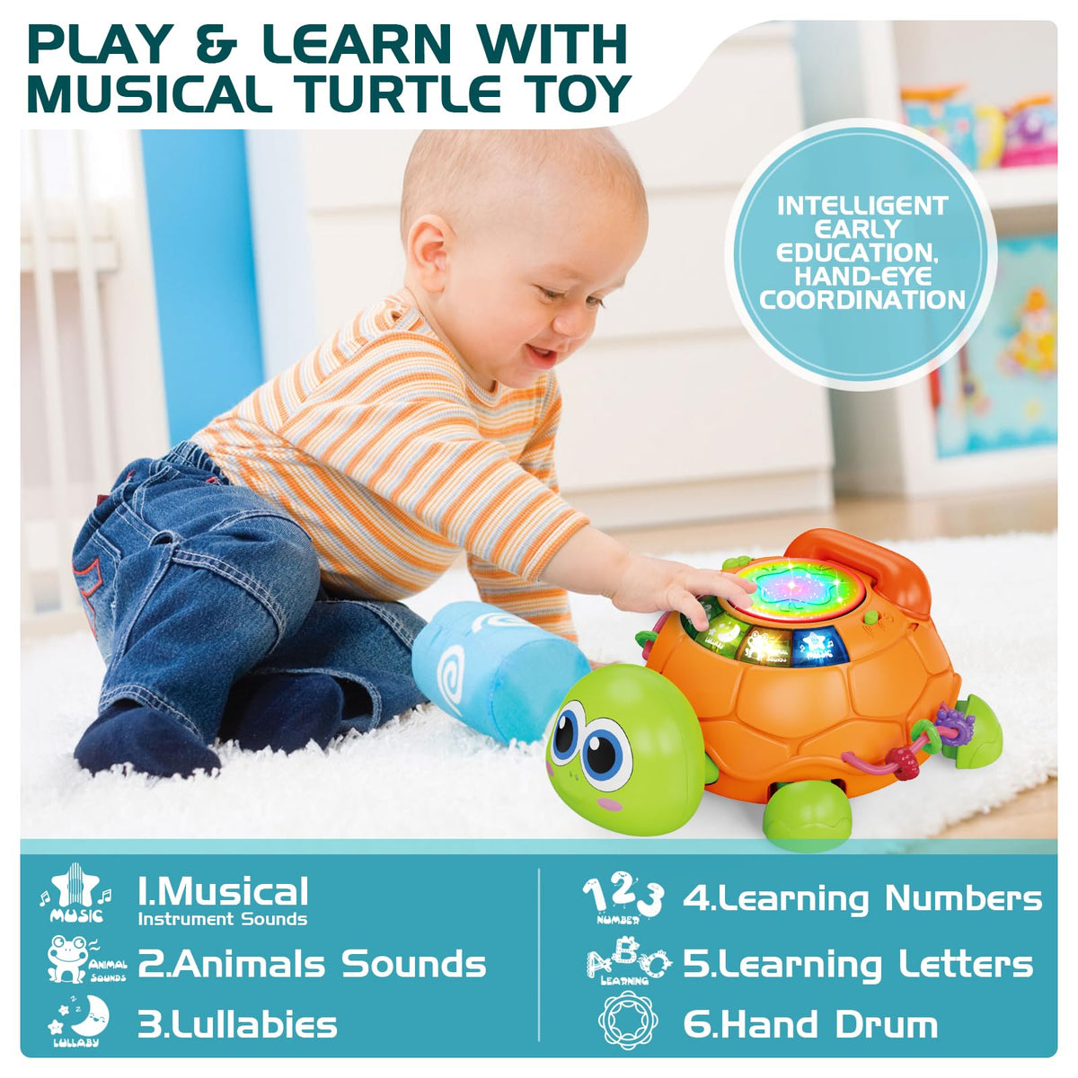 Jyusmile turtle phone dial enables pretend calls for imaginative play