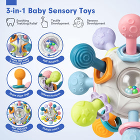 Jyusmile soft stacking rings six-pack encourage grasping and visual tracking during play.