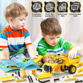 Jyusmile STEM toy dump-truck model demonstrates sturdy parts for creative construction