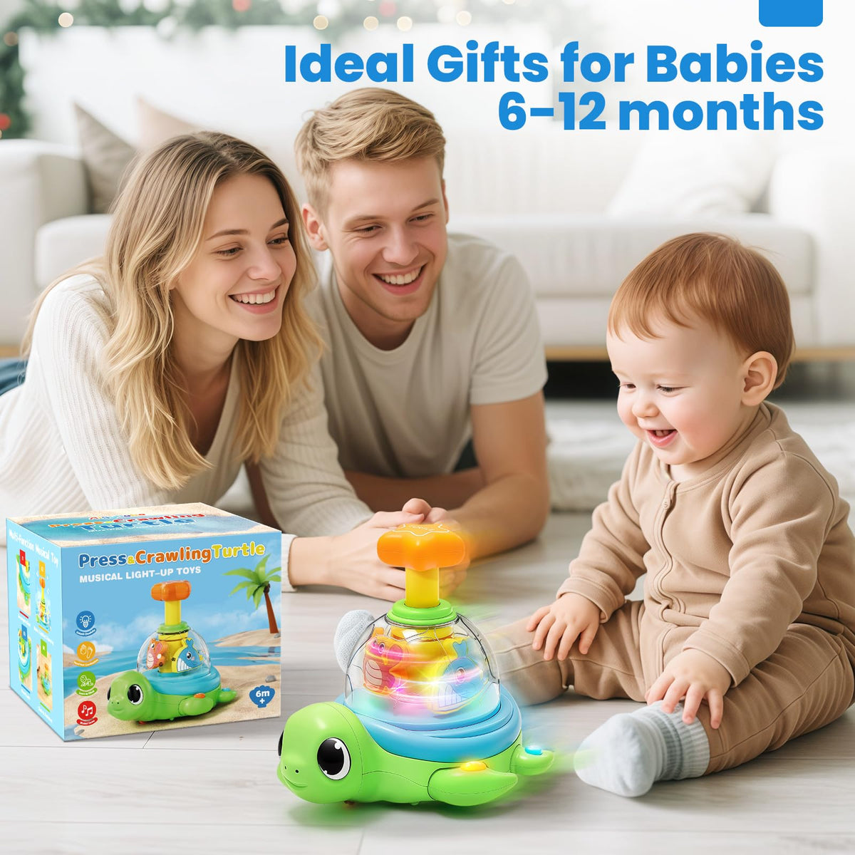 Jyusmile turtle bilingual music teaches ABC and 123