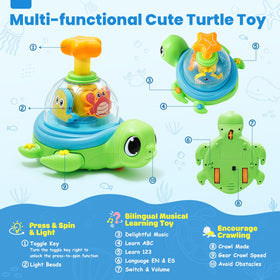 Jyusmile turtle limbs crawl as baby practices tummy time