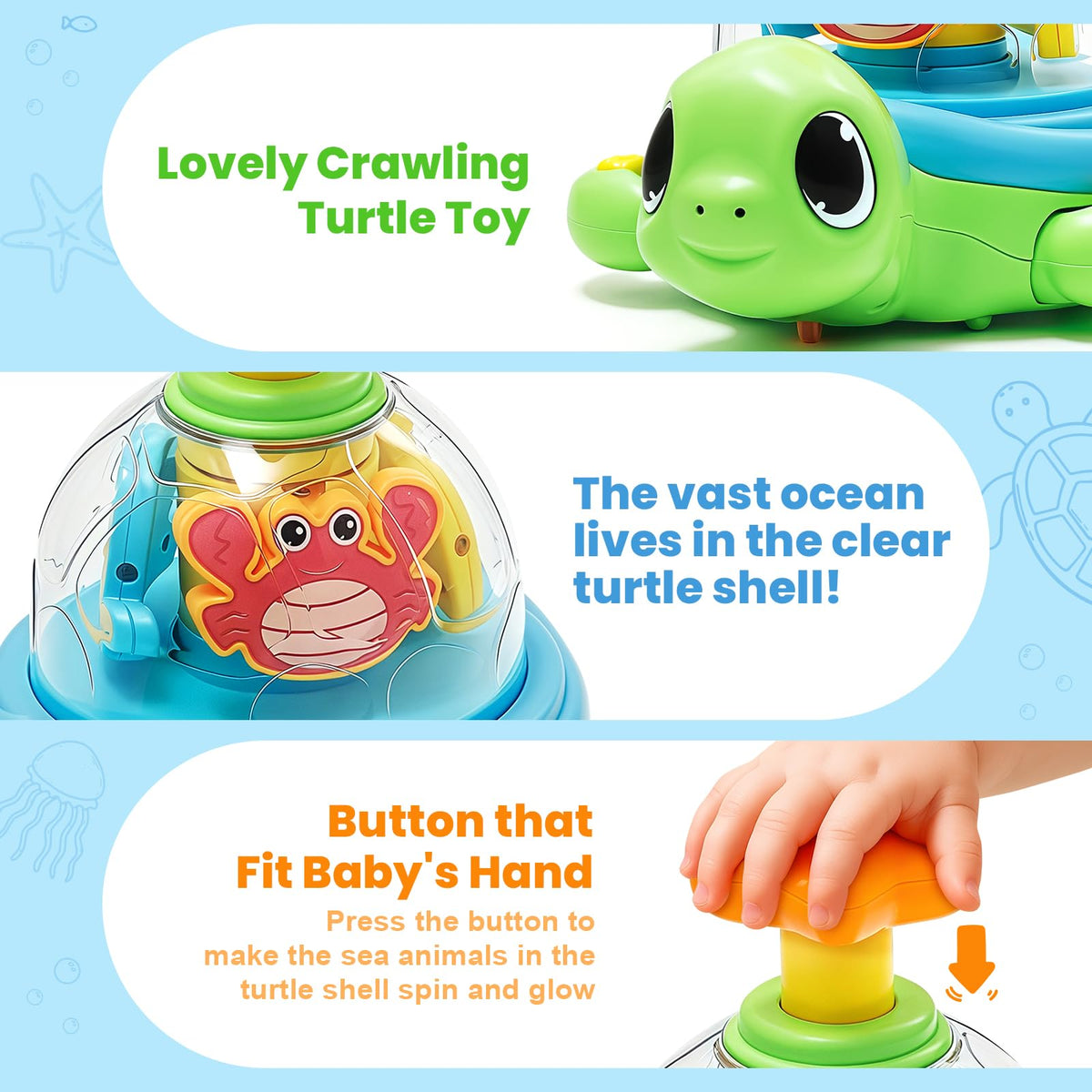 Jyusmile turtle safe ABS materials ensure gentle play