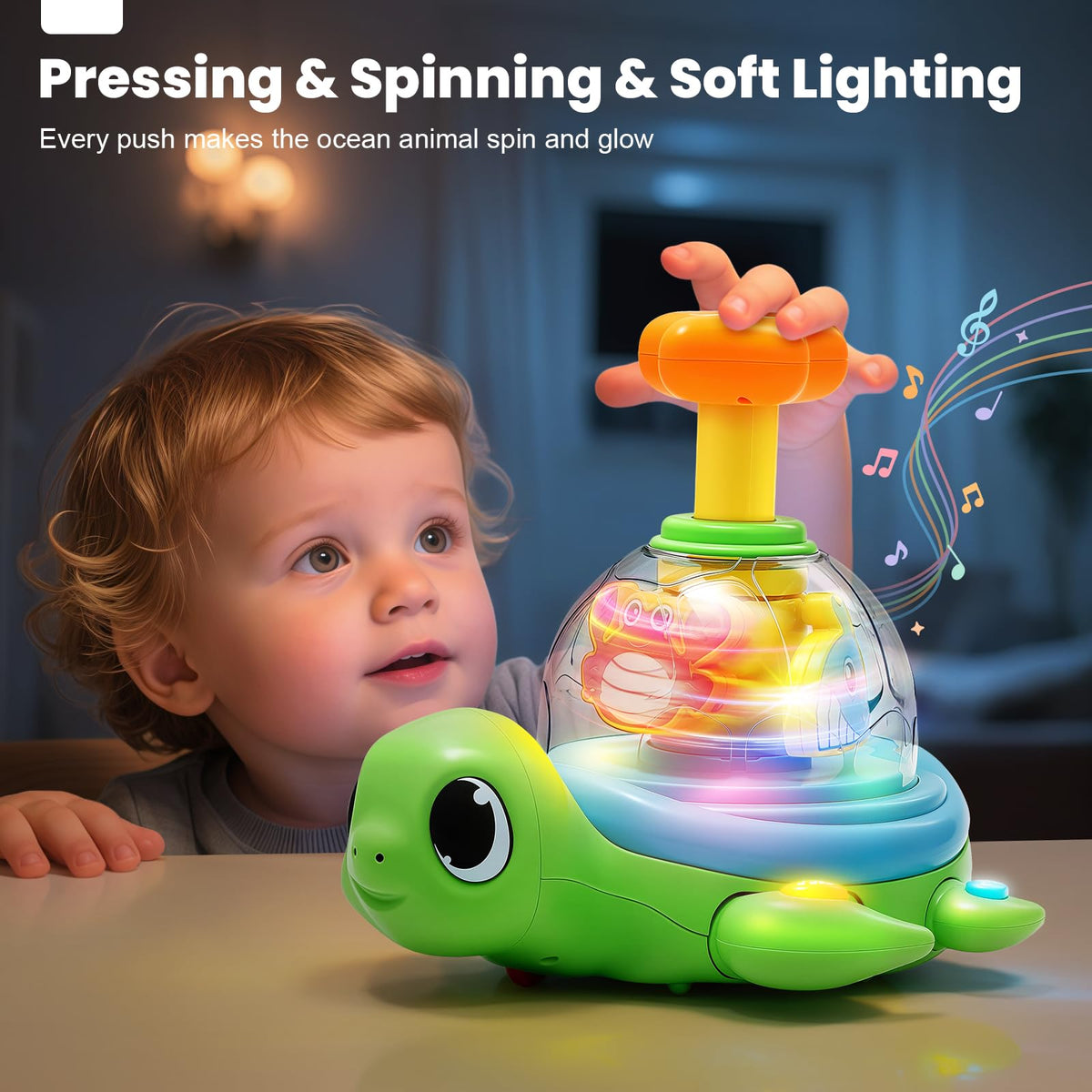 Jyusmile turtle star button music and lights engage senses