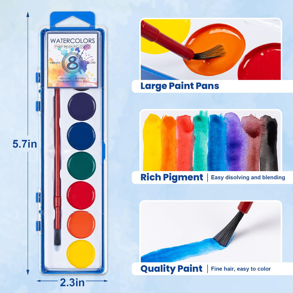 Washable formula helps keep skin and surfaces clean after crafts.