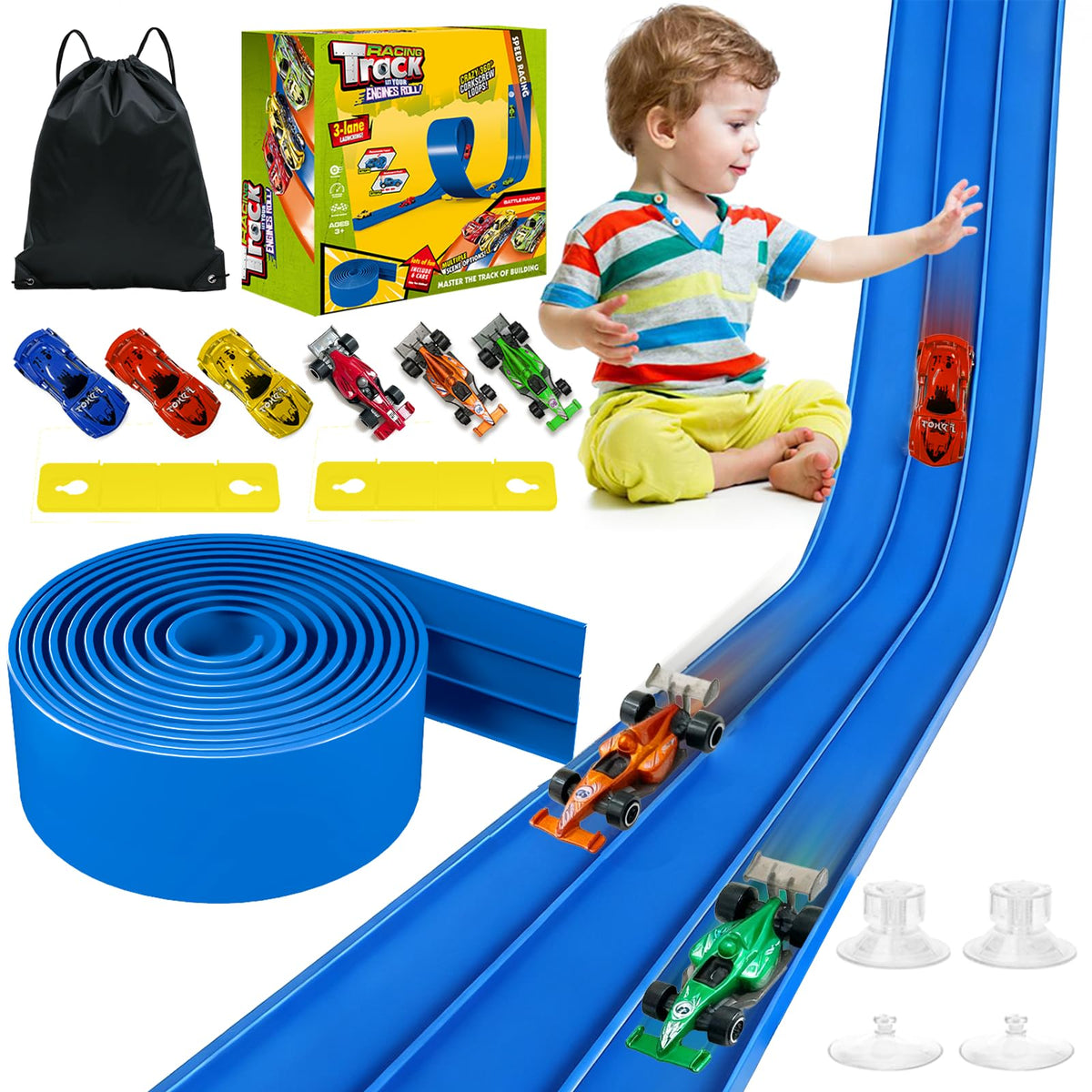 Jyyuehai 3-Lane track assembly for triple-race setup and easy play