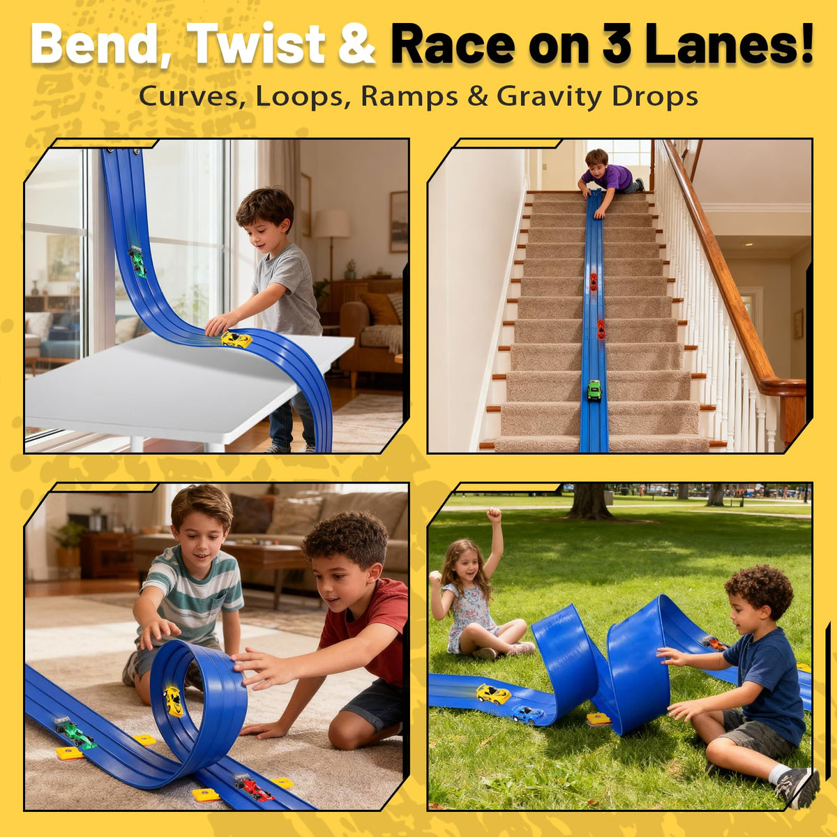 Jyyuehai track enables side-by-side racing with multiple 1/64 cars