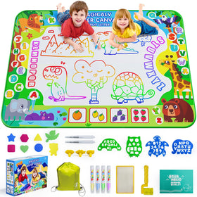 JZSIJ 2 in 1 water doodle mat with savannah pattern sparks imaginative play.