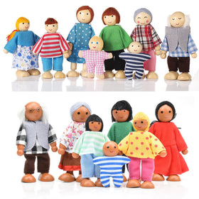 Jzszera dollhouse family 15-pcs set for inclusive pretend play