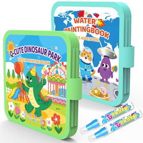 K'ONLE water coloring book with a dinosaur theme for kids, mess-free painting at home.