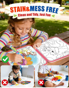 K'ONLE water coloring book featuring space scenes, perfect for travel and quiet activities.