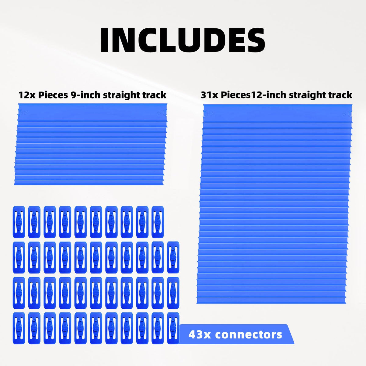 K TOMOTO 86-piece straight track set blue for expanded layouts